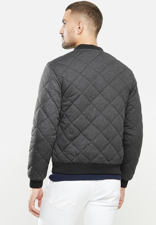 Brave Soul - Jersey quilt jacket - charcoal 