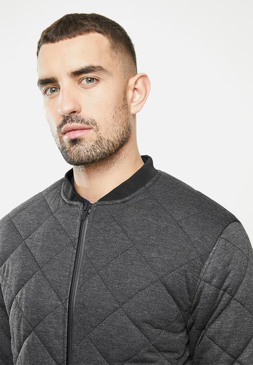Brave Soul - Jersey quilt jacket - charcoal 
