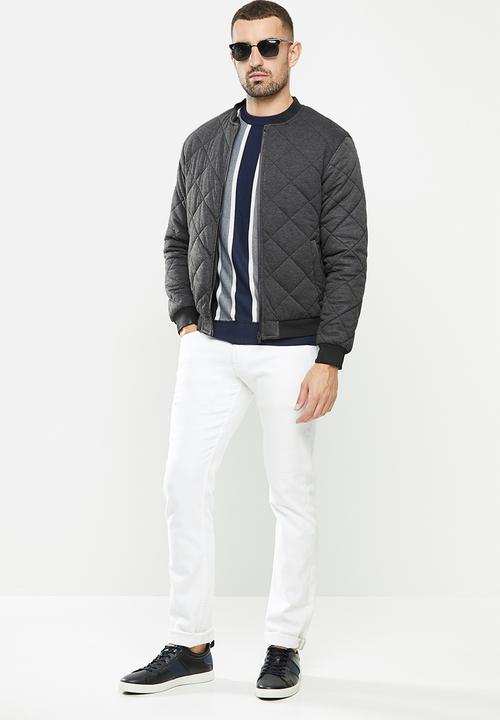 Brave Soul - Jersey quilt jacket - charcoal 