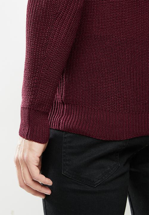 Brave Soul - Recycled knitwear - burgundy