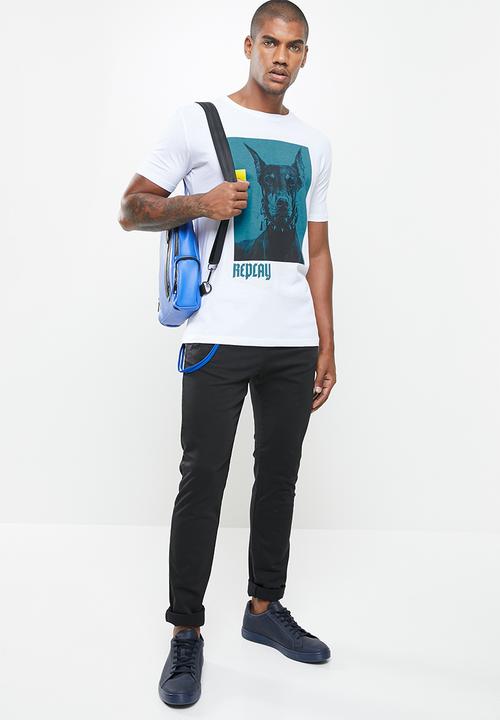 Replay - Replay dog printed tee - white