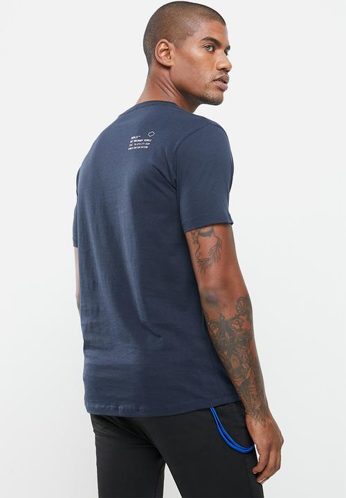 Replay - Replay pop print logo tee - navy