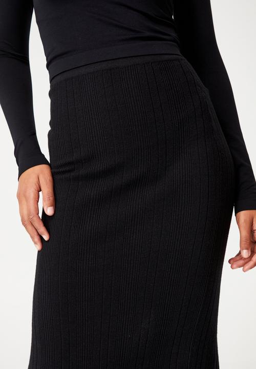 Cotton On - Ultimate knit midi skirt - black