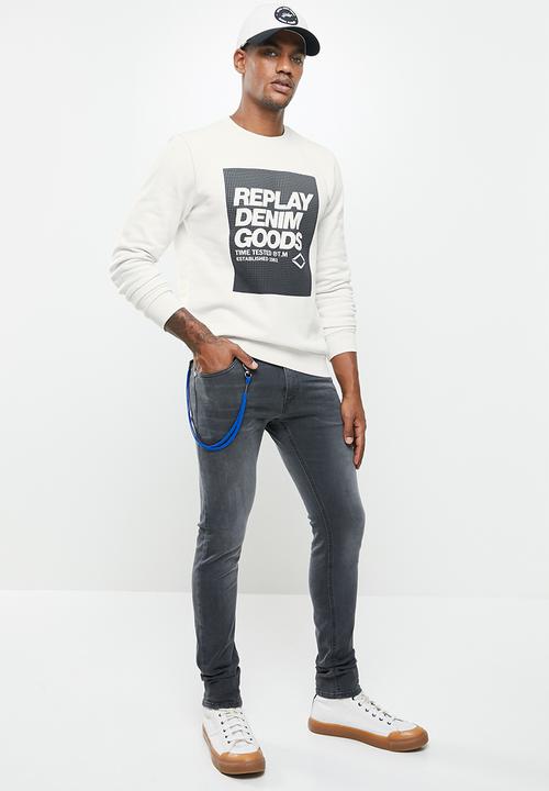 Replay - Replay skinny washed - grey 