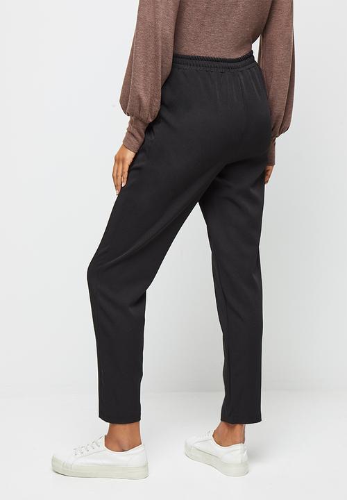 edit - Woven elasticated jogger - black