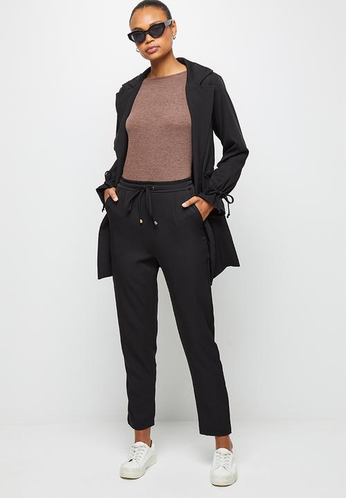 edit - Woven elasticated jogger - black