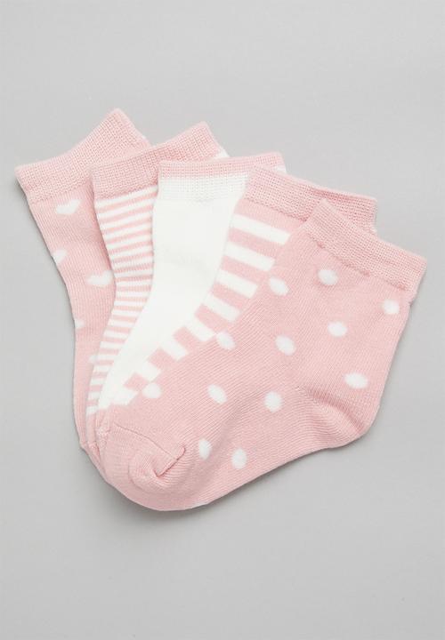 Pop Candy - Girls 5 pack printed socks - pink