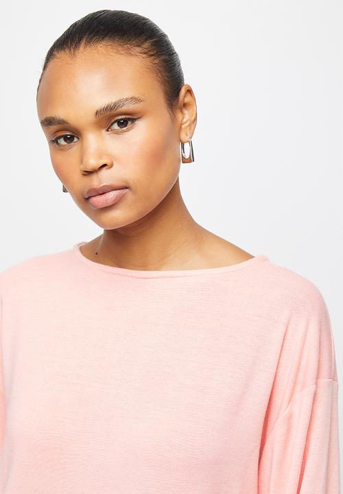 edit - Balloon Sleeve textured tee - pink