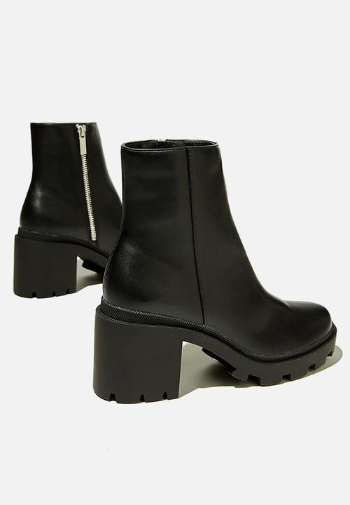 Cotton On - Pia combat lug sole heel boot - black