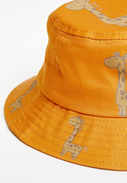 Pop Candy - Boys giraffe bucket hat - orange