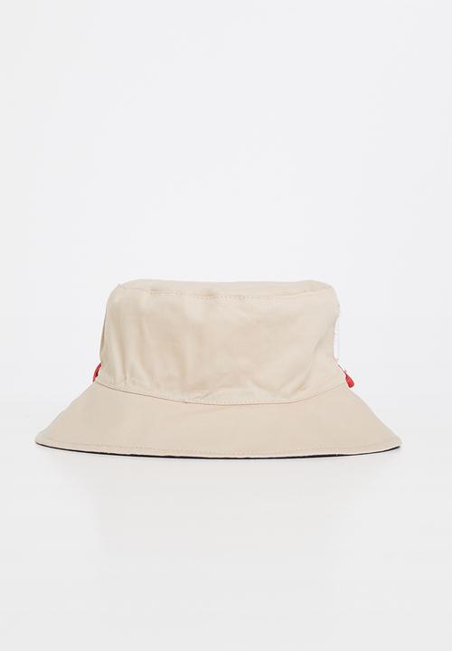 Pop Candy - Reversible bear bucket hat - navy & beige