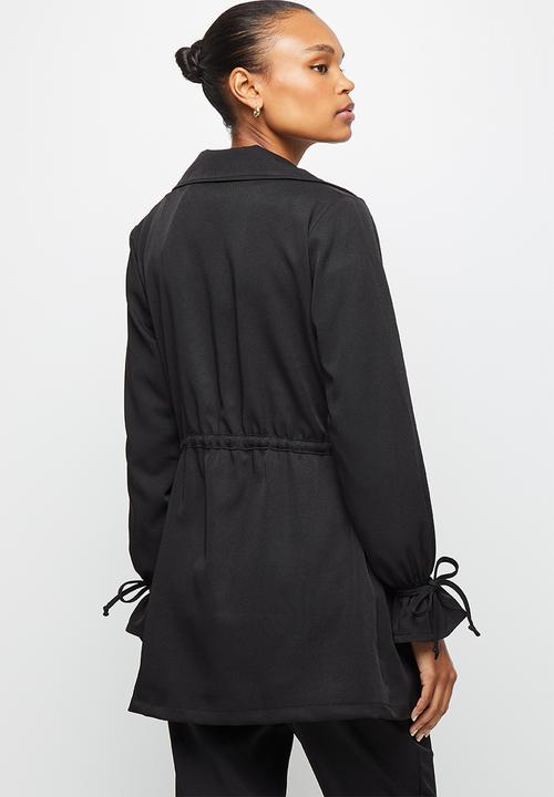 edit - Utility belted jacket - black