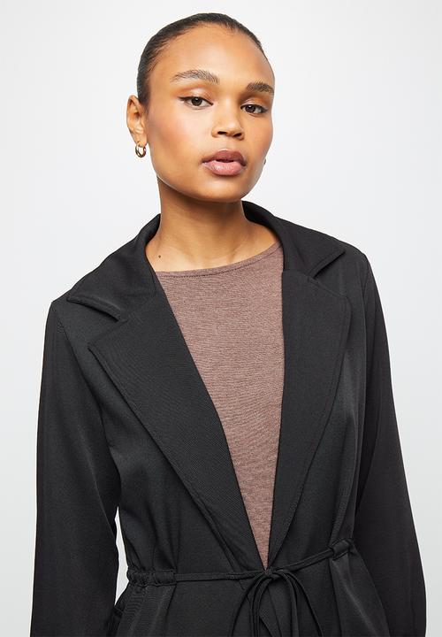 edit - Utility belted jacket - black
