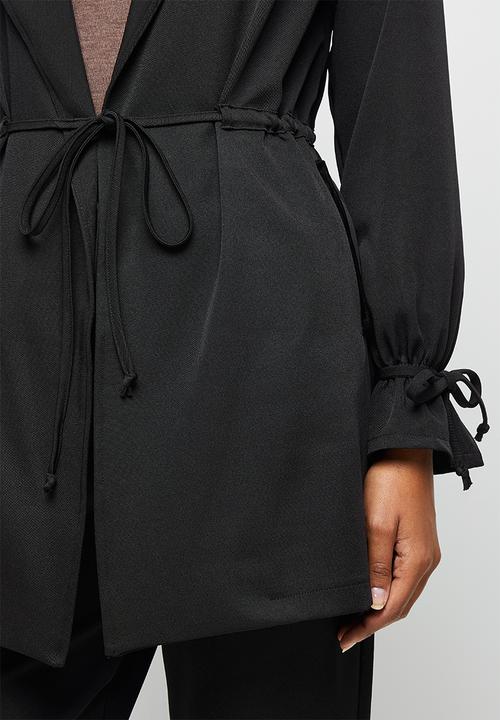 edit - Utility belted jacket - black