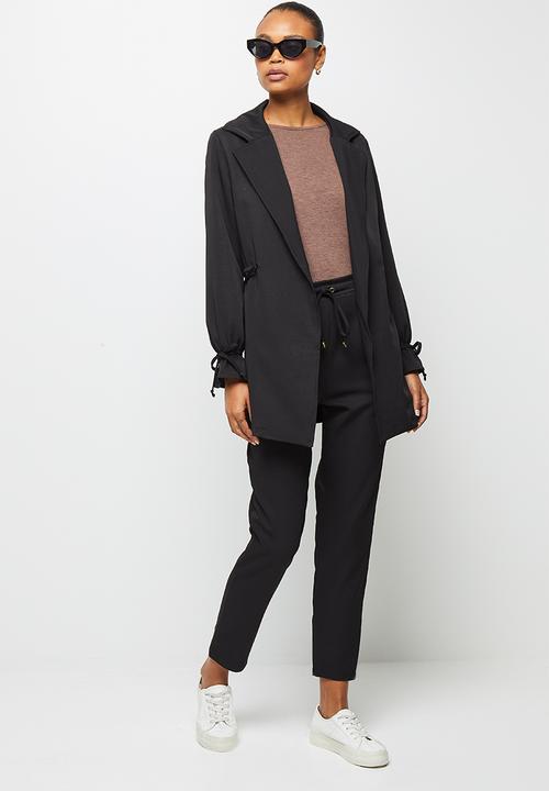 edit - Utility belted jacket - black