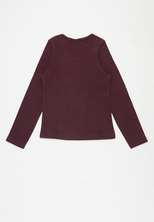 Rebel Republic - Girls long sleeve tee - burgundy