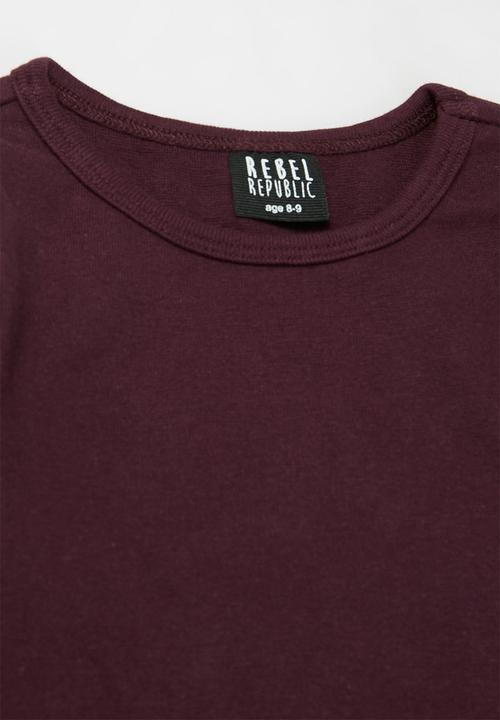 Rebel Republic - Girls long sleeve tee - burgundy