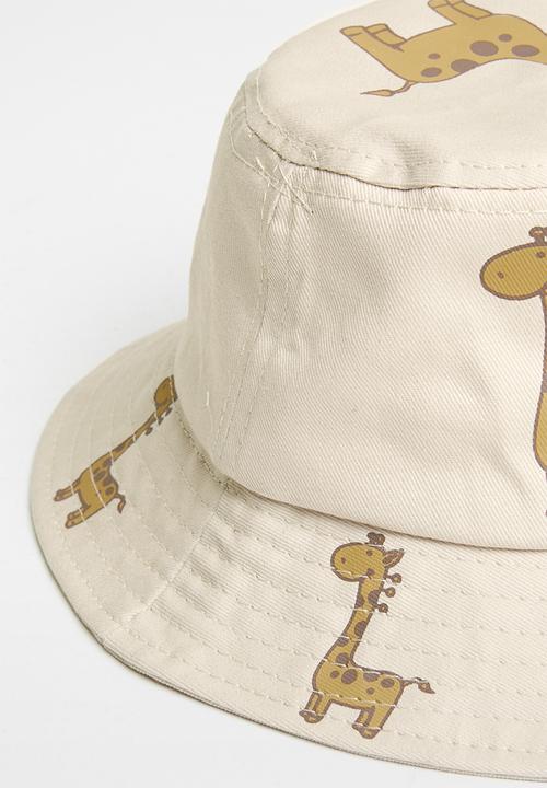 Pop Candy - Boys giraffe bucket hat - beige