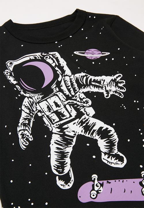 Pop Candy - Boys long sleeve space tee - grey & charcoal