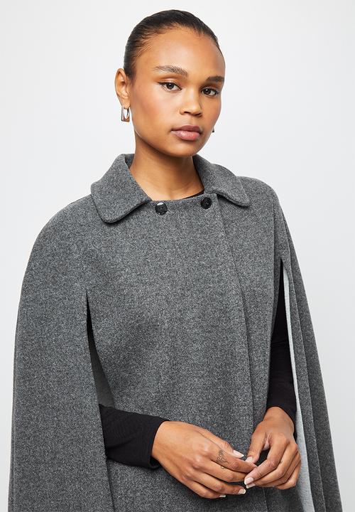 edit - Collared cape - charcoal 