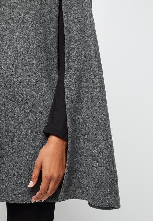 edit - Collared cape - charcoal 