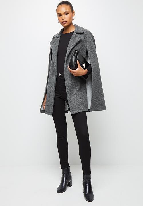 edit - Collared cape - charcoal 