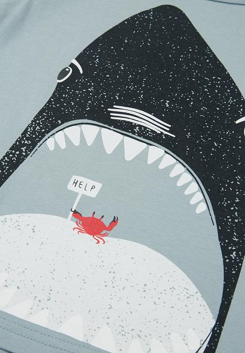Pop Candy - Boys shark print tee - blue