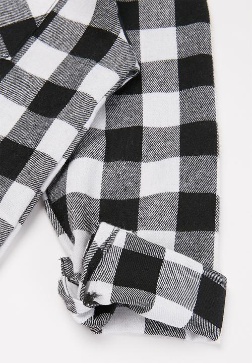 Pop Candy - Boys check shirt - black & white