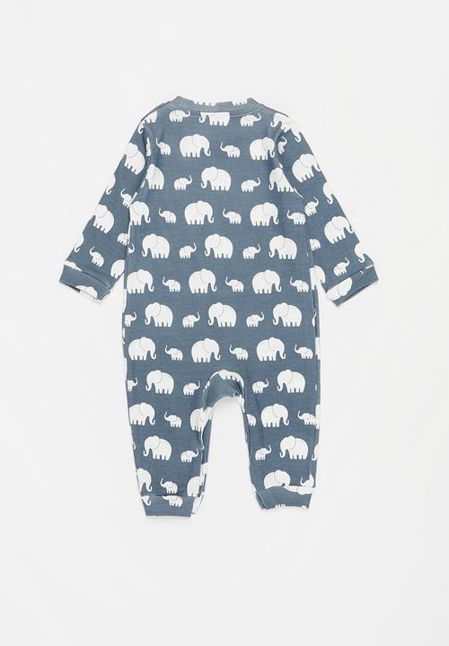 Pop Candy - Boys printed romper - blue & white