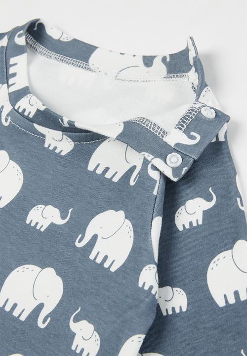 Pop Candy - Boys printed romper - blue & white