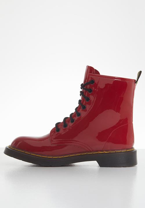 Plum - Lavigne combat boot - burgundy