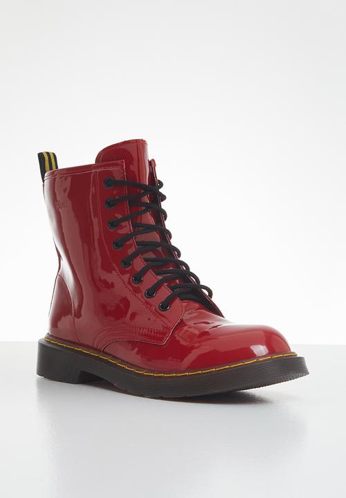 Plum - Lavigne combat boot - burgundy
