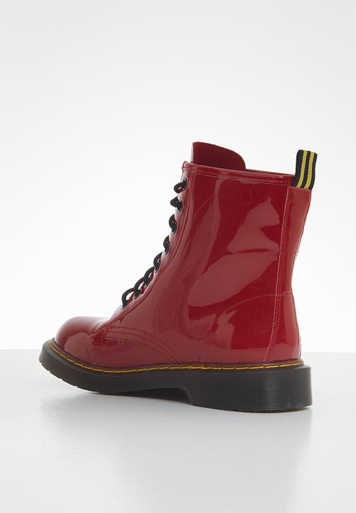 Plum - Lavigne combat boot - burgundy