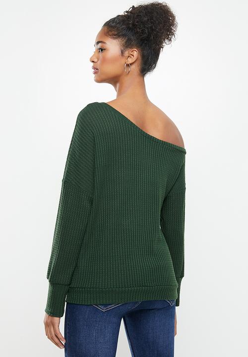 STYLE REPUBLIC - Drop shoulder knit top - bottle green