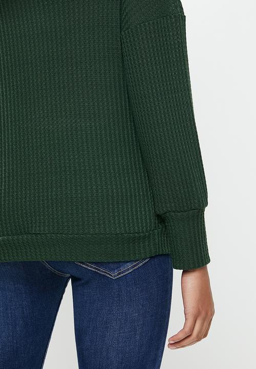 STYLE REPUBLIC - Drop shoulder knit top - bottle green