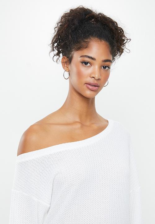STYLE REPUBLIC - Drop shoulder knit top - white
