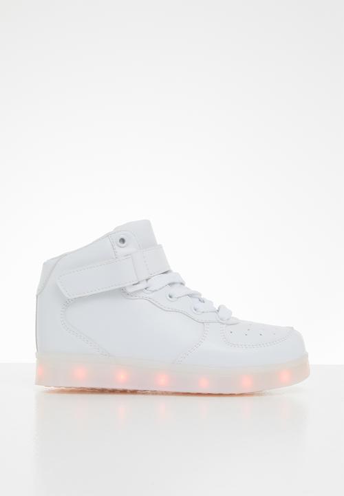 Pop Candy - Hi-top light up sneaker- white