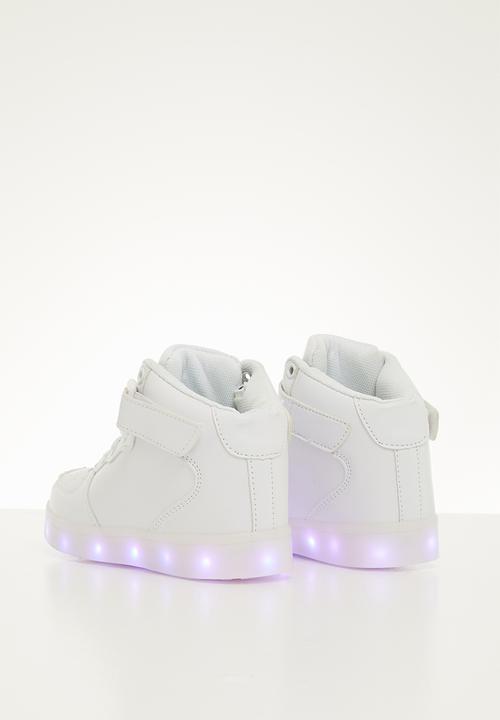 Pop Candy - Hi-top light up sneaker- white