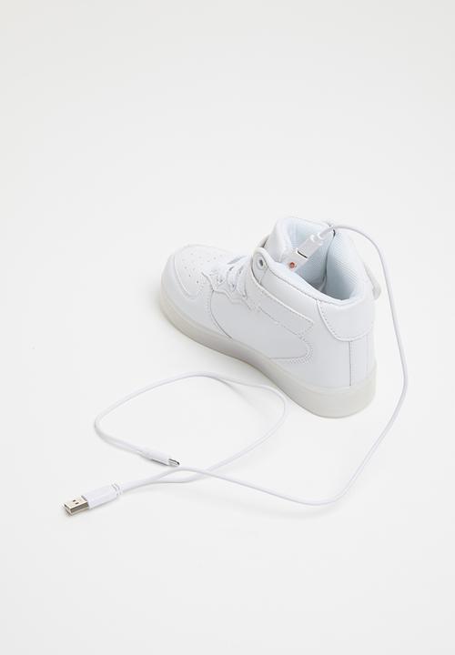 Pop Candy - Hi-top light up sneaker- white