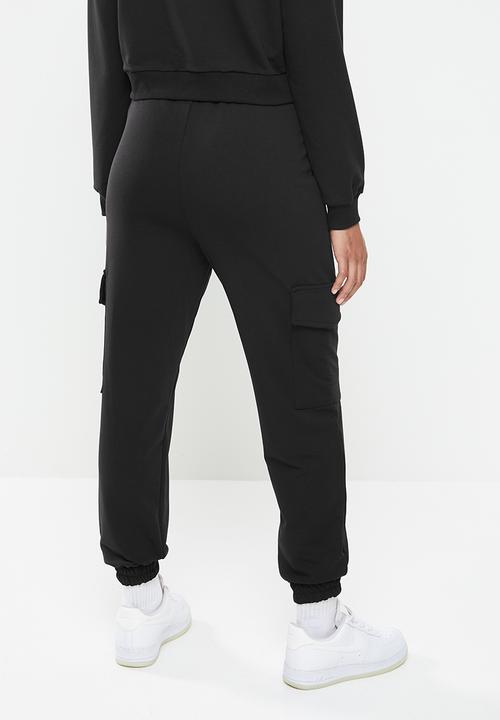 Blake - Fleece cargo jogger - black
