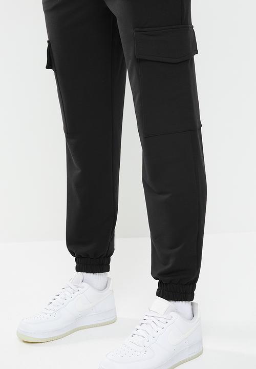 Blake - Fleece cargo jogger - black