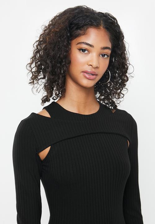 Blake - Bodycon mini dress with cutout - black