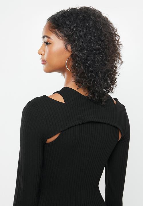 Blake - Bodycon mini dress with cutout - black