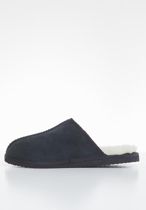 Karu - Mule suede wool inner slipper - black