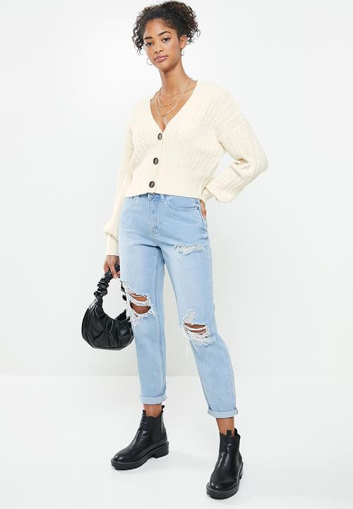 Cotton On - Crop cable cardi - cream