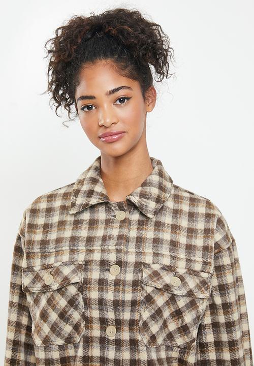 Cotton On - The trucker shacket - brown & neutral
