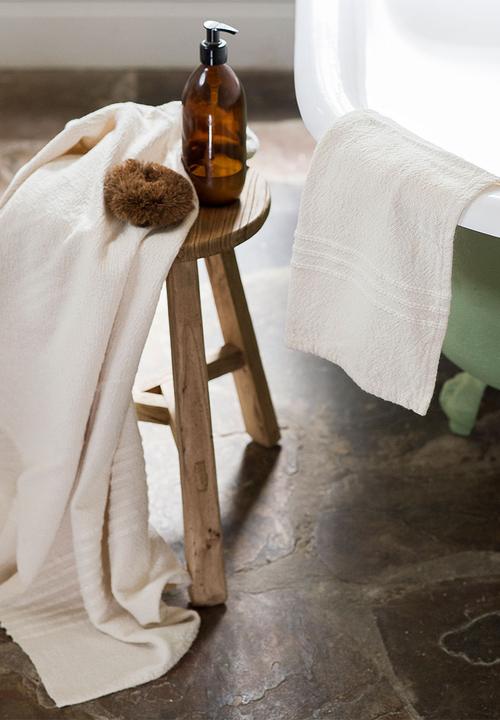 Barrydale Hand Weavers - Large country towel - stripes on end - natural