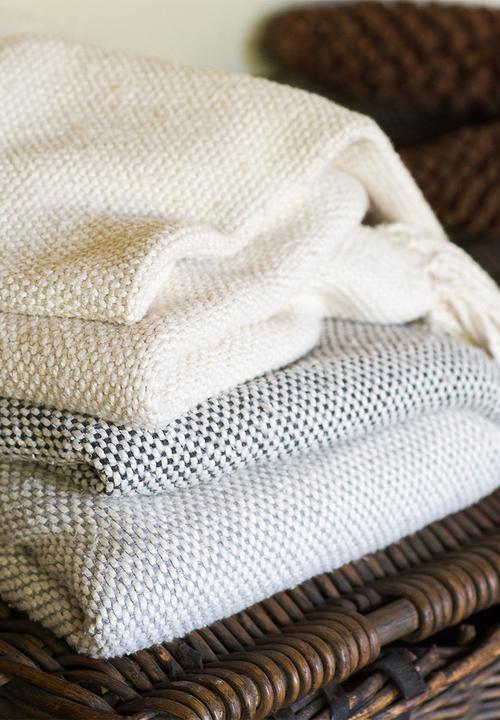 Barrydale Hand Weavers - Thick weave blanket - natural