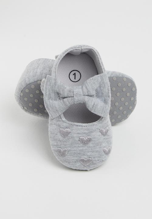 Pop Candy - Baby girls pump with bow - light grey