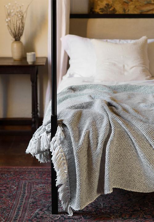 Barrydale Hand Weavers - Thick weave blanket - charcoal